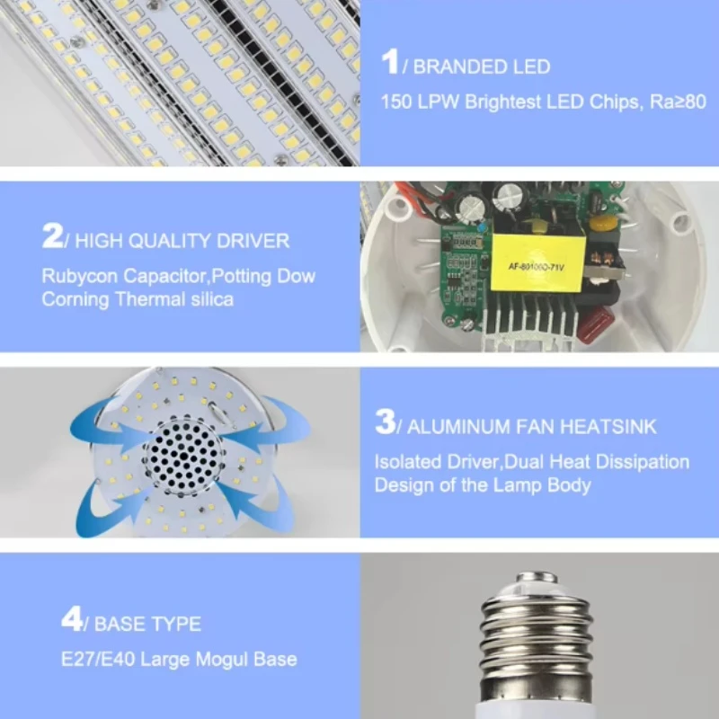 E40 IP42 LED Street Corn Lamp Lighting E40 IP42 LED Street Corn Lamp Lighting