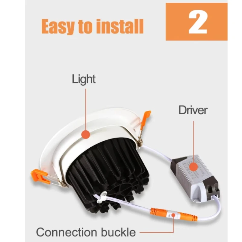 2700K-6500K Dimmable COB LED Downlighting